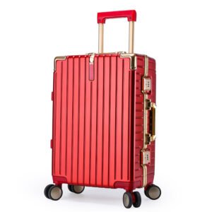 Golden Aluminum Frame Luggage Sets With Four Wheels