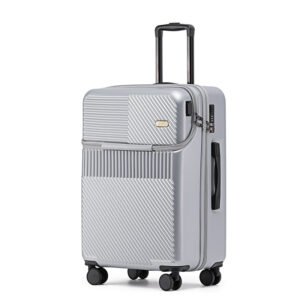 Multifunctional ABS Travel Trunk With USB Charger Port Hard Case Suitcase