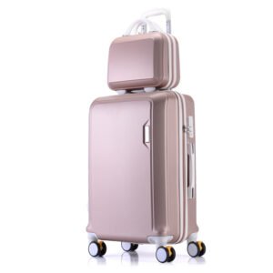 Rose Golden ABS PC Matt Suitcase With Handle Wheels