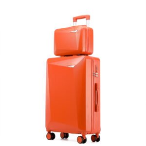 ABS Hard Case Orange Suitcase Luggage With Mute Universal Wheels