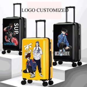 Flat Surface Pattern Customized Suitcase Luggage Sets With Password Lock