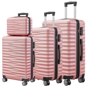 Hand Carry on Suitcase 4 Wheels ABS+PC Trolley Bag Luggage Bags Suitcase Sets