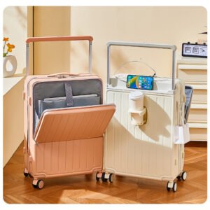 Front Opening Multi-functional ABS PC Luggage Suitcase Travel Trolley case with Universal Wheels