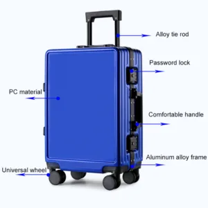New Design Ins Style Aluminum Frame Luggage Suitcase Trolley Travel Bag