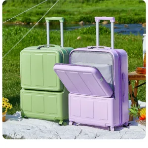Front Opening Multi-Functional ABS PC Luggage Suitcase Wholesale Travel Trolley Case