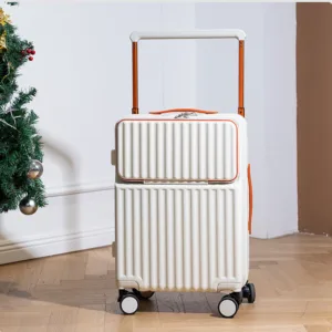 New Style Wide Trolley Business Trolley Luggage Front Laptop Pocket Suitcase